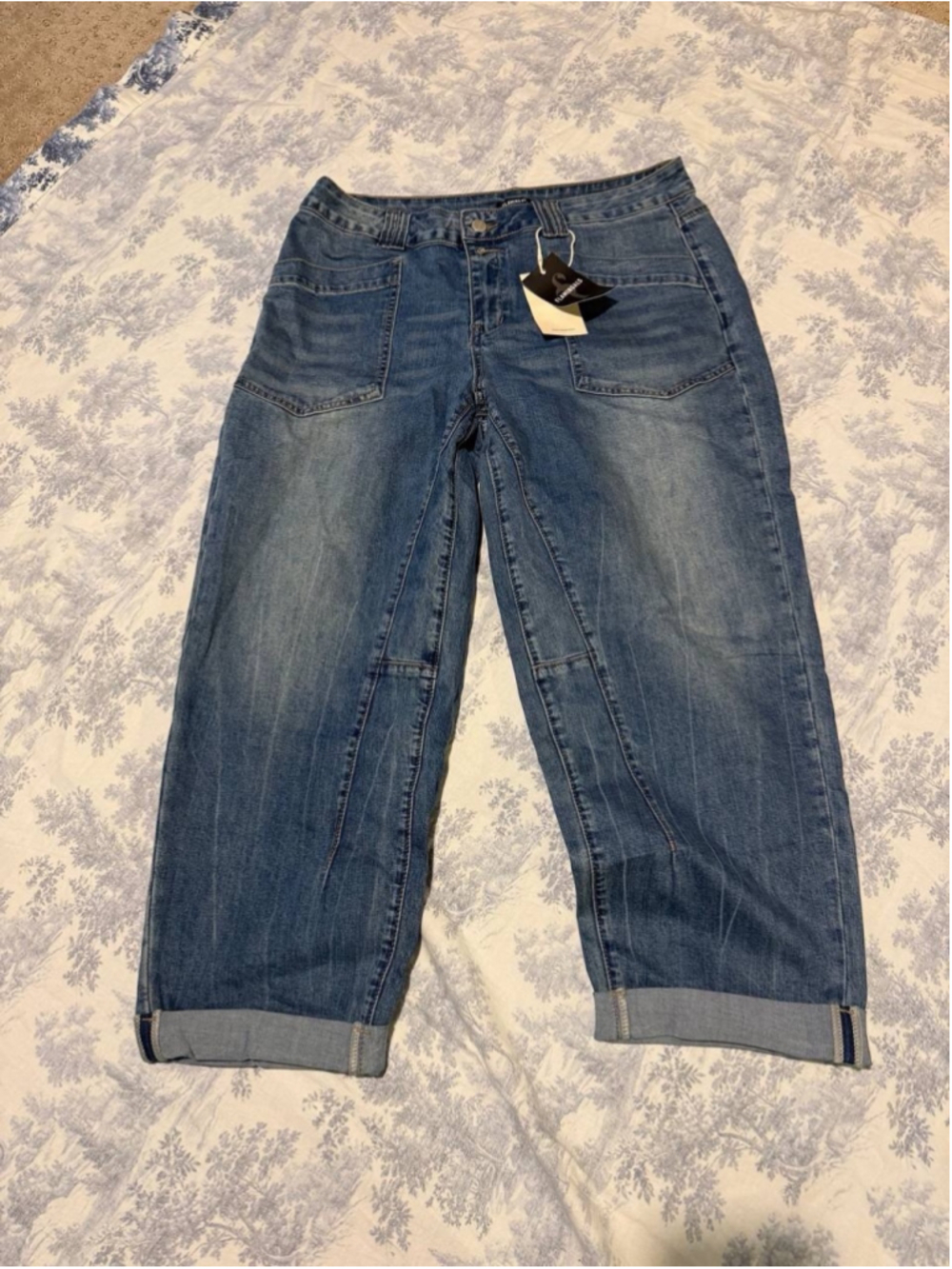 Flamingals Mid Rise Straight Leg Women Stitch Detailing Pants XL